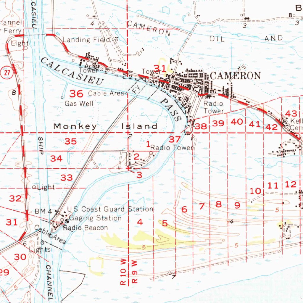 Cameron, LA (1955, 62500-Scale) Map by United States Geological Survey ...