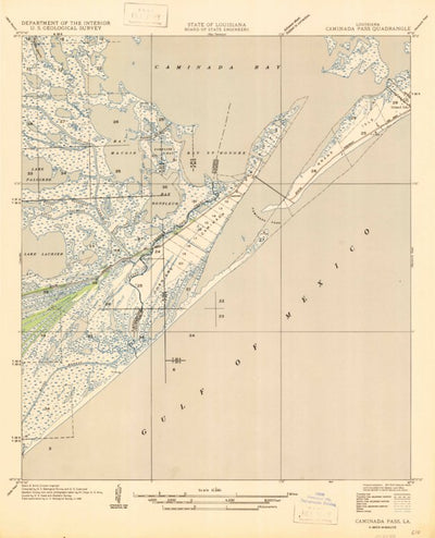 United States Geological Survey Caminada Pass, LA (1947, 31680-Scale) digital map