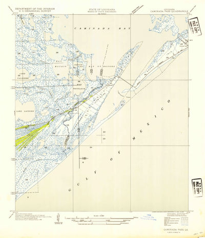 United States Geological Survey Caminada Pass, LA (1954, 31680-Scale) digital map