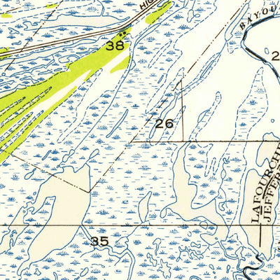 United States Geological Survey Caminada Pass, LA (1954, 31680-Scale) digital map