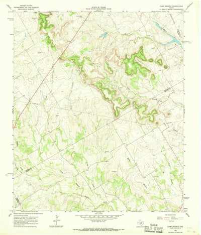 United States Geological Survey Camp Branch, TX (1966, 24000-Scale) digital map
