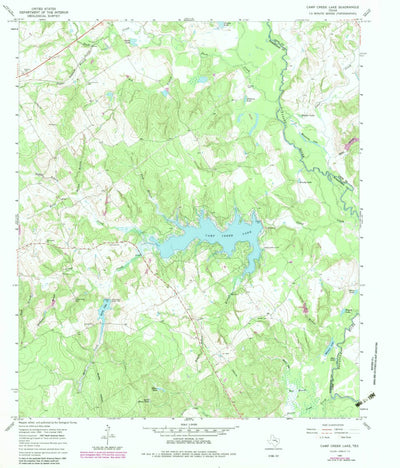 United States Geological Survey Camp Creek Lake, TX (1965, 24000-Scale) digital map