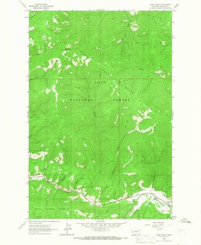 United States Geological Survey Camp Creek, MT (1964, 24000-Scale) digital map