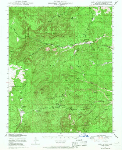 United States Geological Survey Camp Wood, AZ (1947, 62500-Scale) digital map