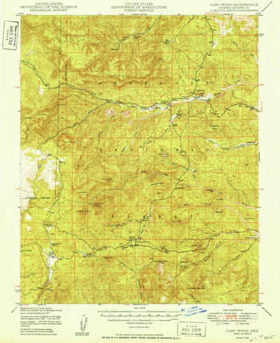 United States Geological Survey Camp Wood, AZ (1949, 62500-Scale) digital map