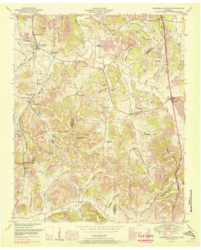 United States Geological Survey Campbells Station, TN (1951, 24000-Scale) digital map