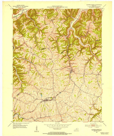 United States Geological Survey Campbellsburg, KY (1952, 24000-Scale) digital map