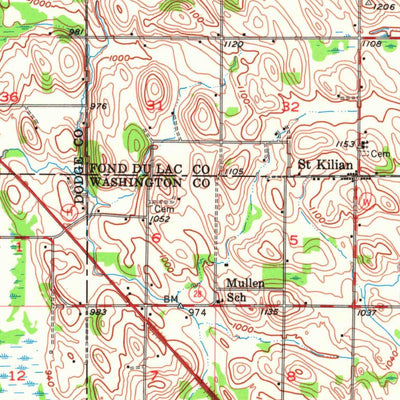 United States Geological Survey Campbellsport, WI (1955, 62500-Scale) digital map