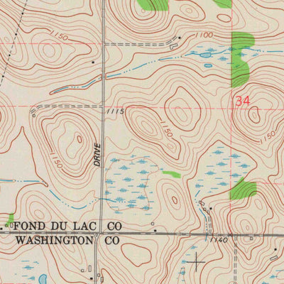 United States Geological Survey Campbellsport, WI (1974, 24000-Scale) digital map