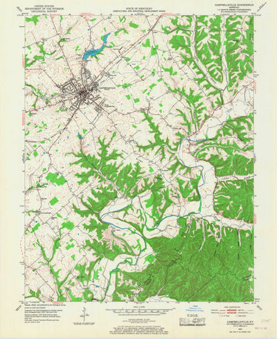 United States Geological Survey Campbellsville, KY (1953, 24000-Scale) digital map