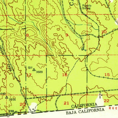 United States Geological Survey Campo, CA (1939, 62500-Scale) digital map
