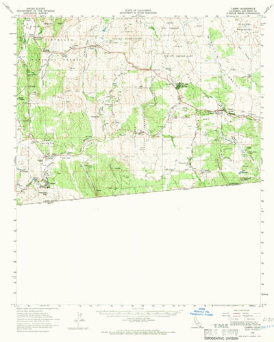 United States Geological Survey Campo, CA (1959, 62500-Scale) digital map