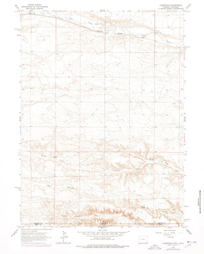 United States Geological Survey Campstool, WY-CO (1963, 24000-Scale) digital map