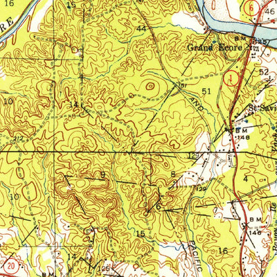 United States Geological Survey Campti, LA (1944, 62500-Scale) digital map