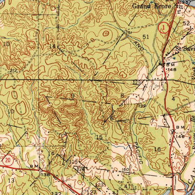 United States Geological Survey Campti, LA (1948, 62500-Scale) digital map