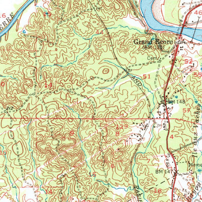 United States Geological Survey Campti, LA (1957, 62500-Scale) digital map