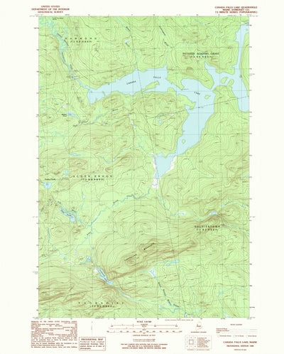 United States Geological Survey Canada Falls Lake, ME (1989, 24000-Scale) digital map