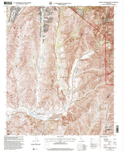 United States Geological Survey Canada Gobernadora, CA (1997, 24000-Scale) digital map