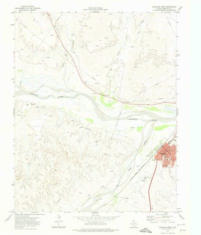 United States Geological Survey Canadian West, TX (1972, 24000-Scale) digital map