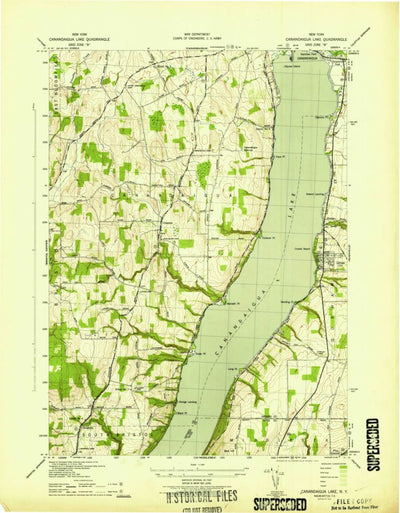 United States Geological Survey Canandaigua Lake, NY (1942, 31680-Scale) digital map