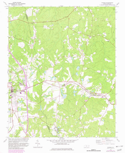 United States Geological Survey Candor, NC (1974, 24000-Scale) digital map