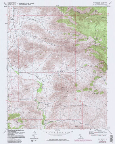 United States Geological Survey Cane Canyon, CA (1972, 24000-Scale) digital map