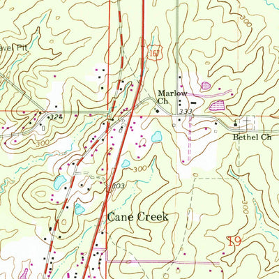 United States Geological Survey Cane Creek, AR (1964, 24000-Scale) digital map