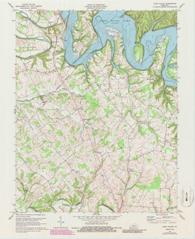 United States Geological Survey Cane Valley, KY (1970, 24000-Scale) digital map
