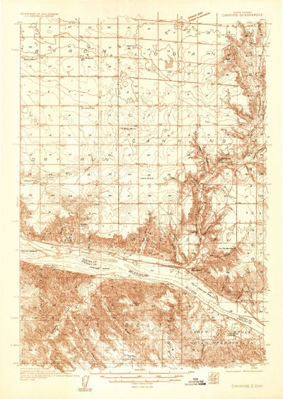 United States Geological Survey Canning, SD (1934, 48000-Scale) digital map