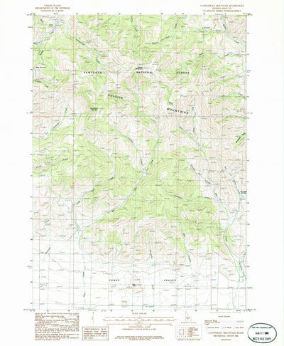 United States Geological Survey Cannonball Mountain, ID (1986, 24000-Scale) digital map