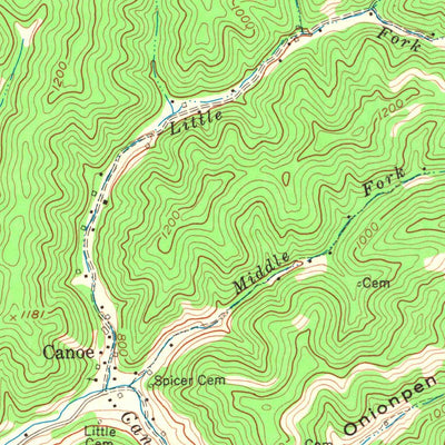 United States Geological Survey Canoe, KY (1961, 24000-Scale) digital map
