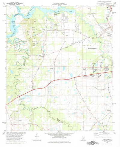 United States Geological Survey Cantelous, AL (1981, 24000-Scale) digital map