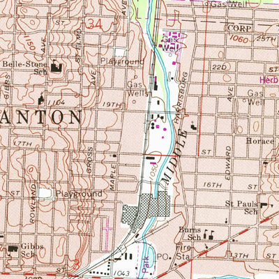 United States Geological Survey Canton East, OH (1967, 24000-Scale) digital map