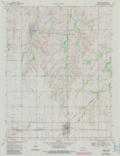United States Geological Survey Canton, KS (1971, 24000-Scale) digital map
