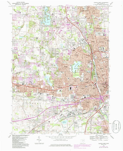 United States Geological Survey Canton West, OH (1967, 24000-Scale) digital map