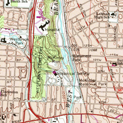 United States Geological Survey Canton West, OH (1967, 24000-Scale) digital map