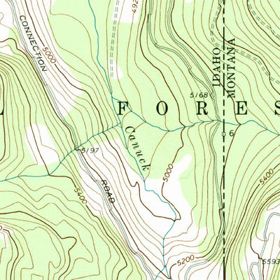 United States Geological Survey Canuck Peak, MT-ID (1965, 24000-Scale) digital map