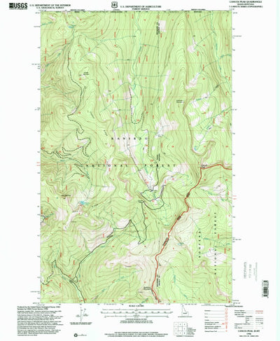 United States Geological Survey Canuck Peak, MT-ID (1996, 24000-Scale) digital map