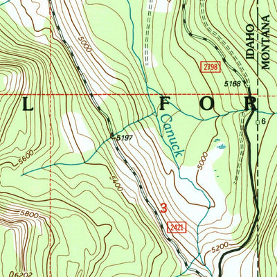 United States Geological Survey Canuck Peak, MT-ID (1996, 24000-Scale) digital map