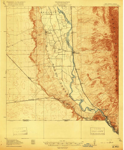 United States Geological Survey Canutillo, TX-NM (1919, 62500-Scale) digital map