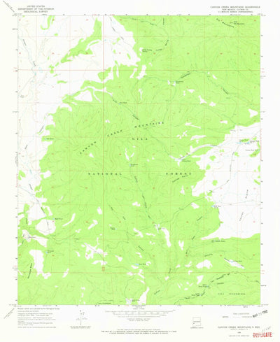United States Geological Survey Canyon Creek Mountains, NM (1965, 24000-Scale) digital map