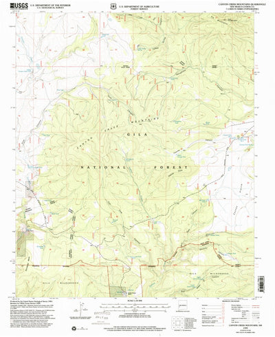 United States Geological Survey Canyon Creek Mountains, NM (1999, 24000-Scale) digital map