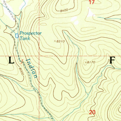 United States Geological Survey Canyon Creek Mountains, NM (1999, 24000-Scale) digital map