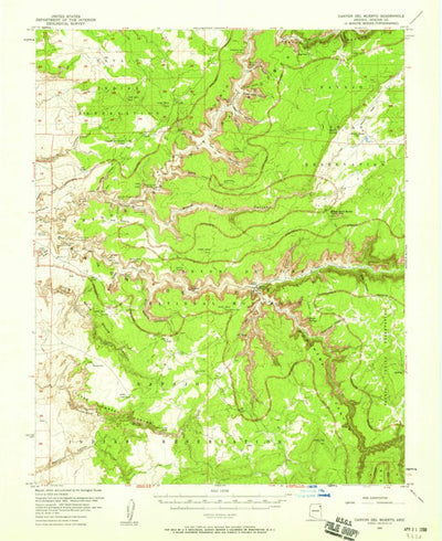 United States Geological Survey Canyon Del Muerto, AZ (1955, 62500-Scale) digital map