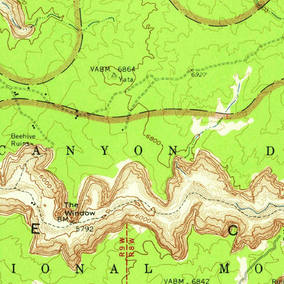 United States Geological Survey Canyon Del Muerto, AZ (1955, 62500-Scale) digital map