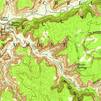 United States Geological Survey Canyon Del Muerto, AZ (1955, 62500-Scale) digital map