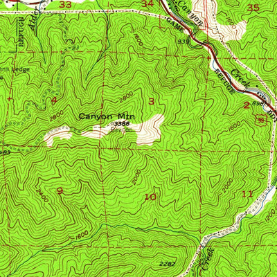 United States Geological Survey Canyonville, OR (1954, 62500-Scale) digital map