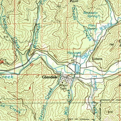 United States Geological Survey Canyonville, OR (1989, 100000-Scale) digital map
