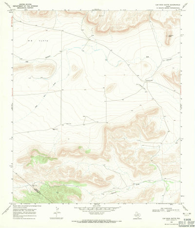 United States Geological Survey Cap Rock Butte, TX (1968, 24000-Scale) digital map