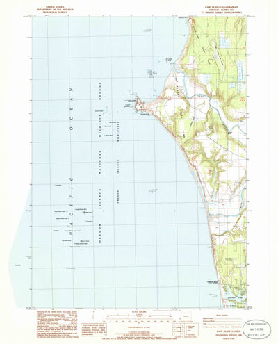 United States Geological Survey Cape Blanco, OR (1986, 24000-Scale) digital map